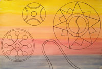 Water colour on paper sheet, Abstract
