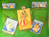 Water colour on paper sheet, A Musical Evening