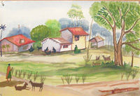 Water colour on paper sheet, Landscape