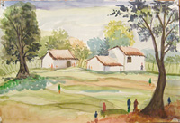 Water colour on paper sheet, Landscape