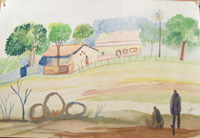 Water colour on paper sheet, Landscape