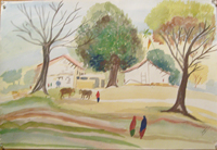 Water colour on paper sheet, Landscape
