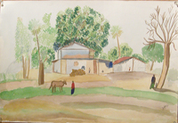 Water colour on paper sheet, Landscape