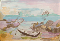 Water colour on paper sheet, Landscape