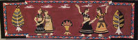 Water colour on paper sheet, Four young girls looking at the birds in the sky
